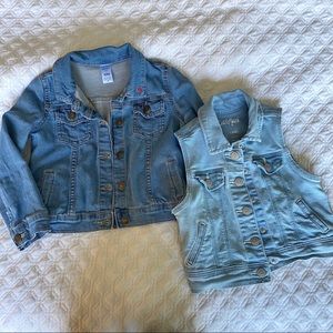 Girls Size 6/6X Jean Denim Jacket and Vest